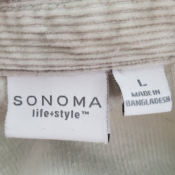 Sonoma Life+Style Corduroy Shirt Jacket in Pale Mossy Green - Picture 4 of 8